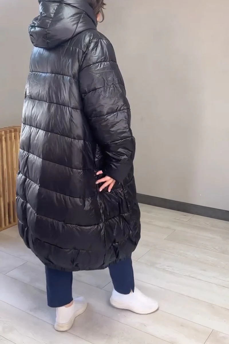 Women's Casual Stand Collar Loose Thick Coat