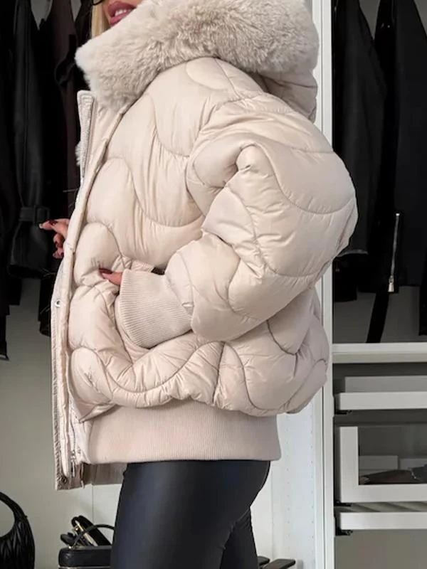 Women's Hooded Long Sleeve Fur Hat Casual Coat